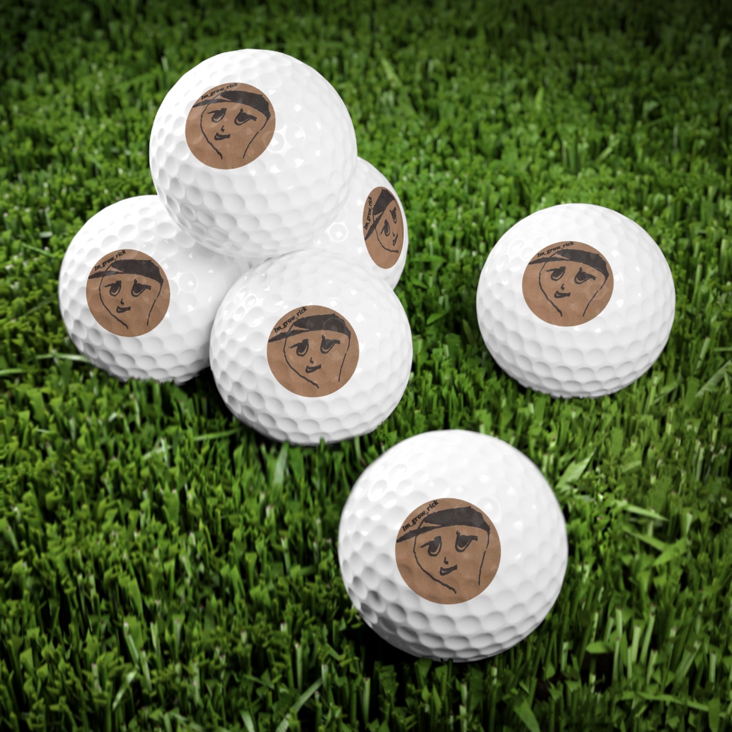 Golf Balls Set - Im Grow Rick Design, 6pcs