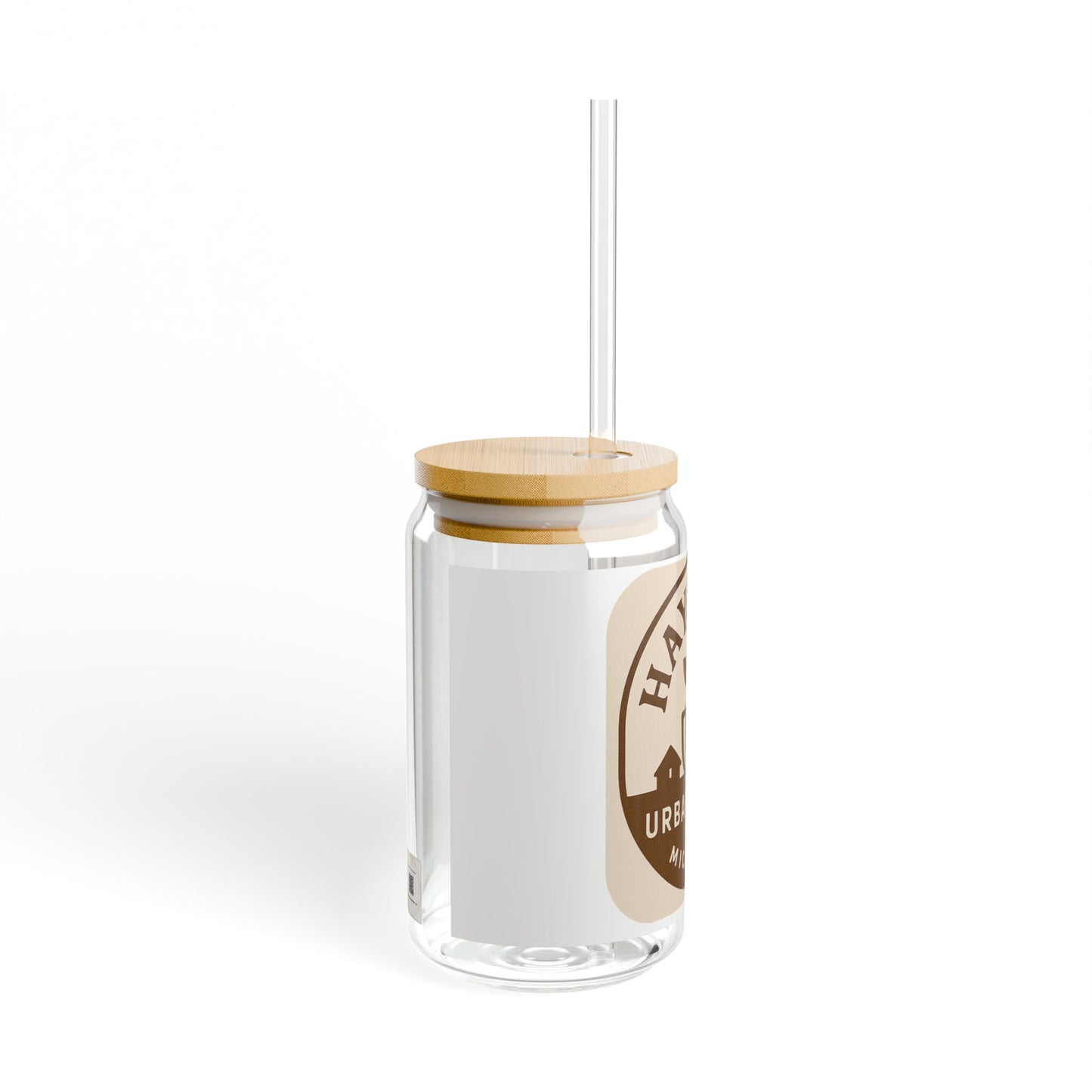 Eco-Friendly 16oz Sipper Glass with Bamboo Lid & Straw